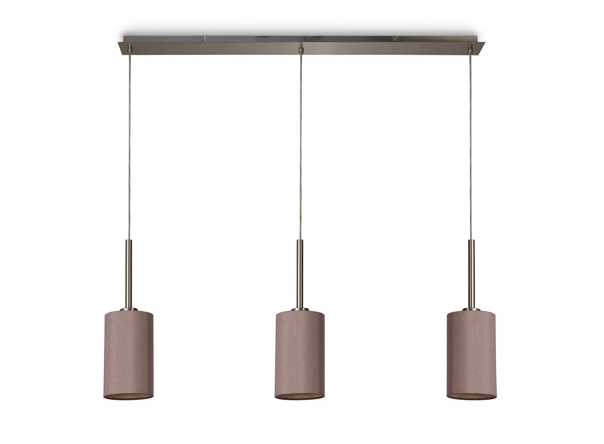 Baymont 12cm Shade 3 Light Pendant Satin Nickel; Taupe/Halo Gold DK0778  Deco Baymont SN TA